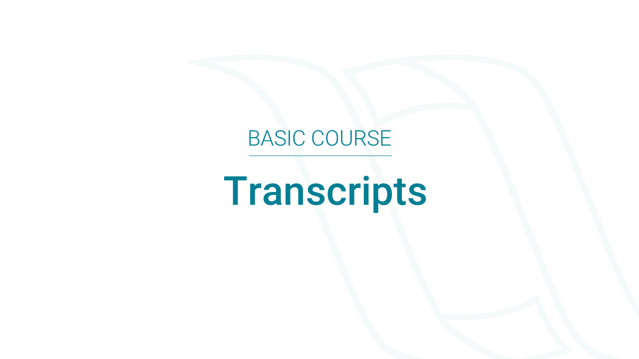 Visit our varvis® academy basics course on transcripts